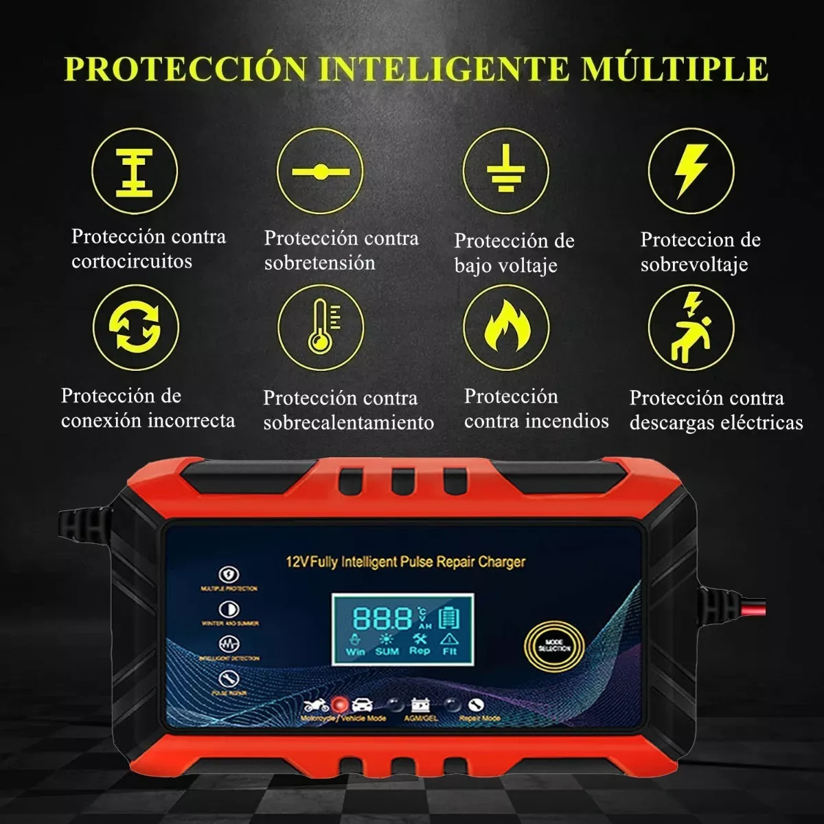 CARGADOR REPARADOR DE BATERIAS PARA AUTO