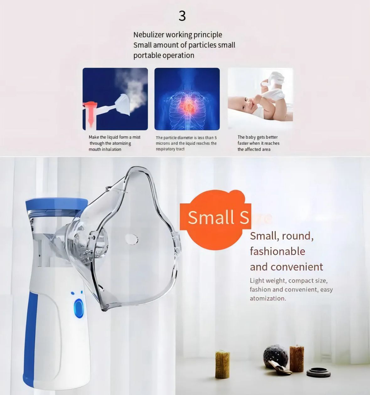 Nebulizador Ultrasónico Portátil JSL-W302 para Adulto y Niño 👨‍👩‍👧‍👦💨