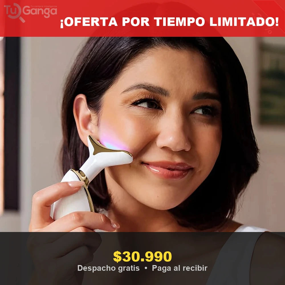 Masajeador Facial Cuello LED Antiedad - oferta TuGanga