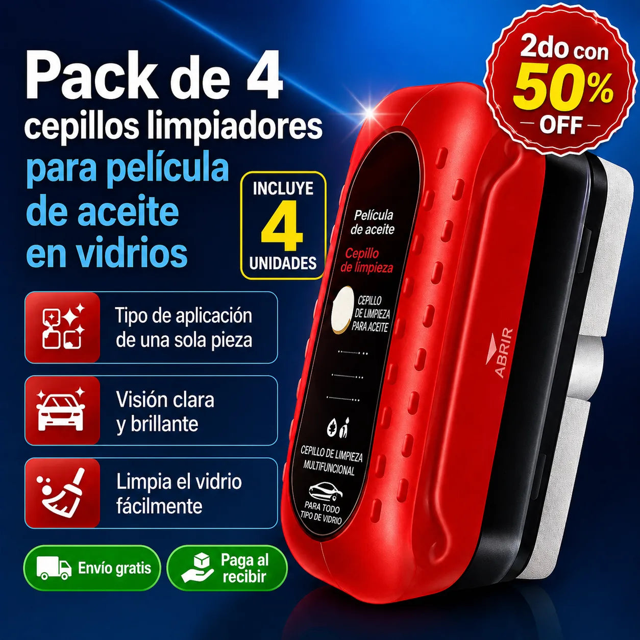 Pack 4 Cepillo Antiempañante Parabrisas