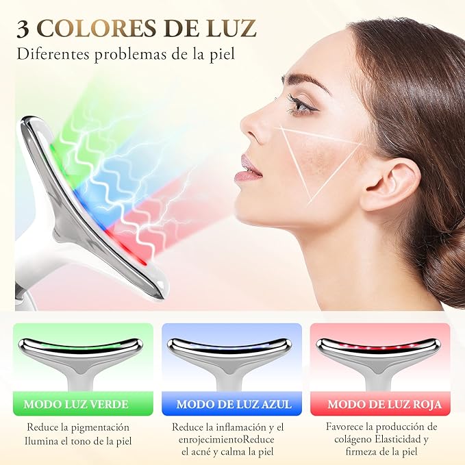 Masajeador Facial Cuello LED Antiedad