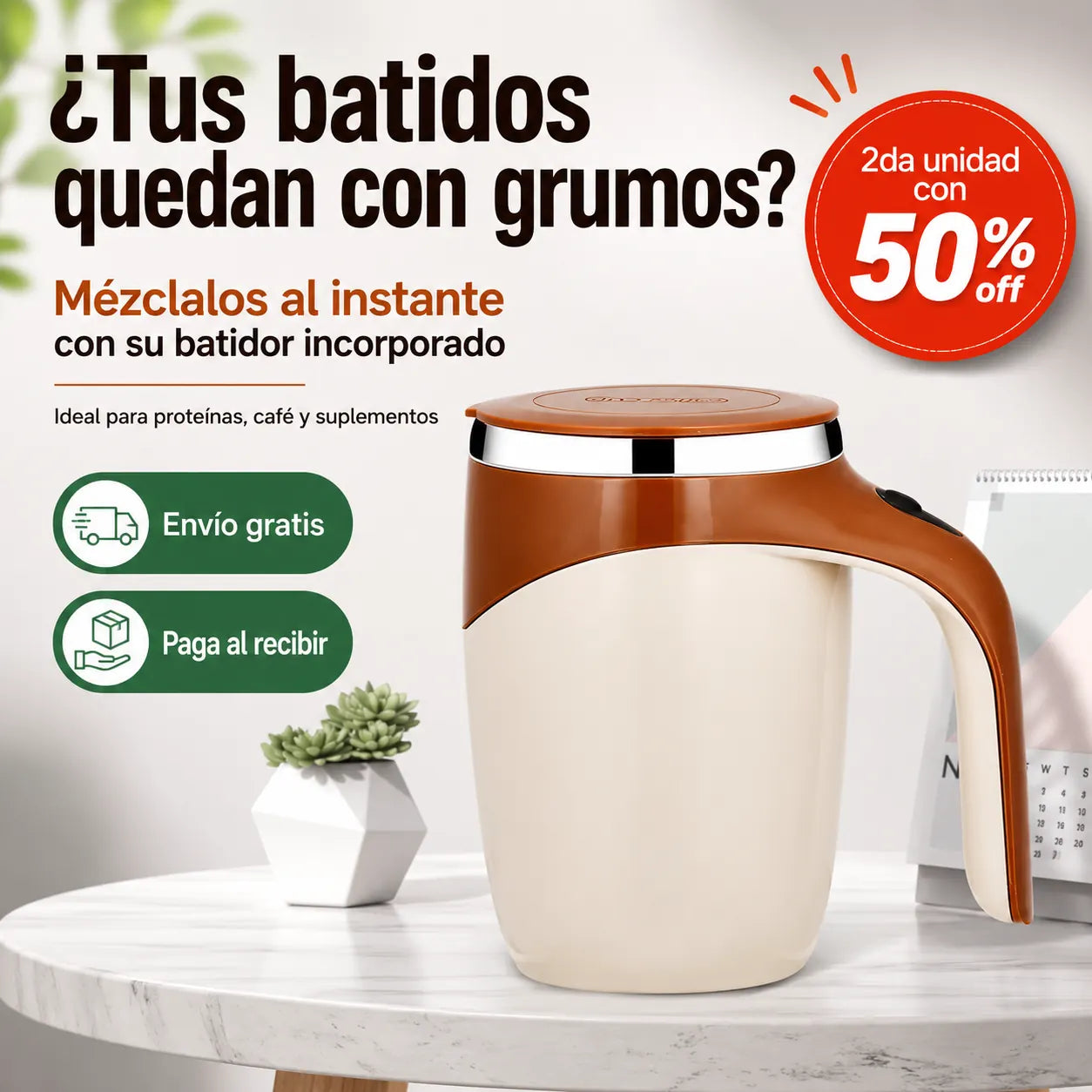 Vaso de Tasa Café Batidora Automático